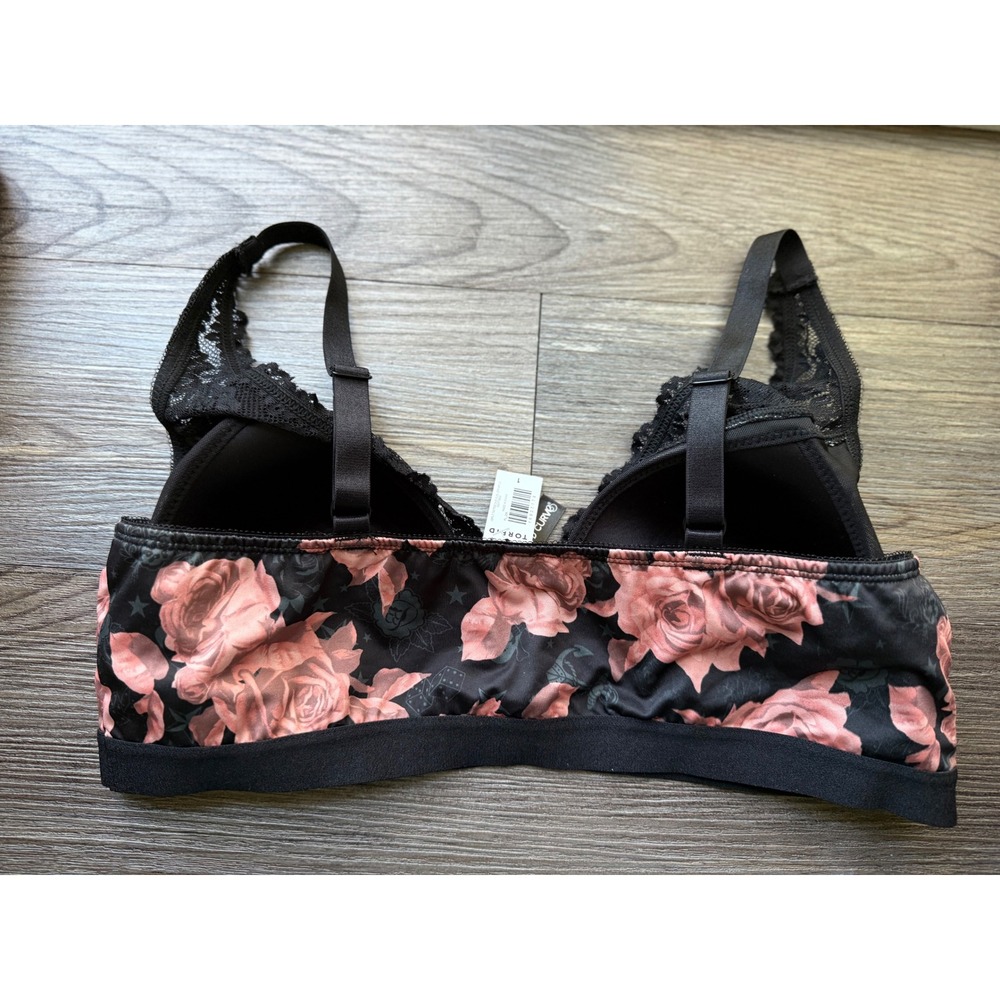 Torrid Floral Wireless Bra Lace Trim Plus Size Bralette size 1 - Picture 2 of 2